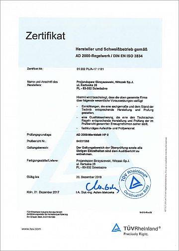 wytwarzanie i spawanie według AD 2000-Merkblatt HP 0 (wersja niemiecka)