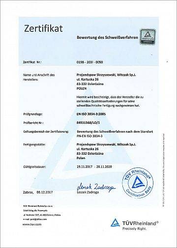 PN EN ISO 3834-3 – Wymagania jakościowe obowiązujące w procesach spawalniczych  (wersja niemiecka)